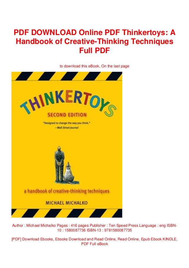 Thinkertoys PDF Free Download